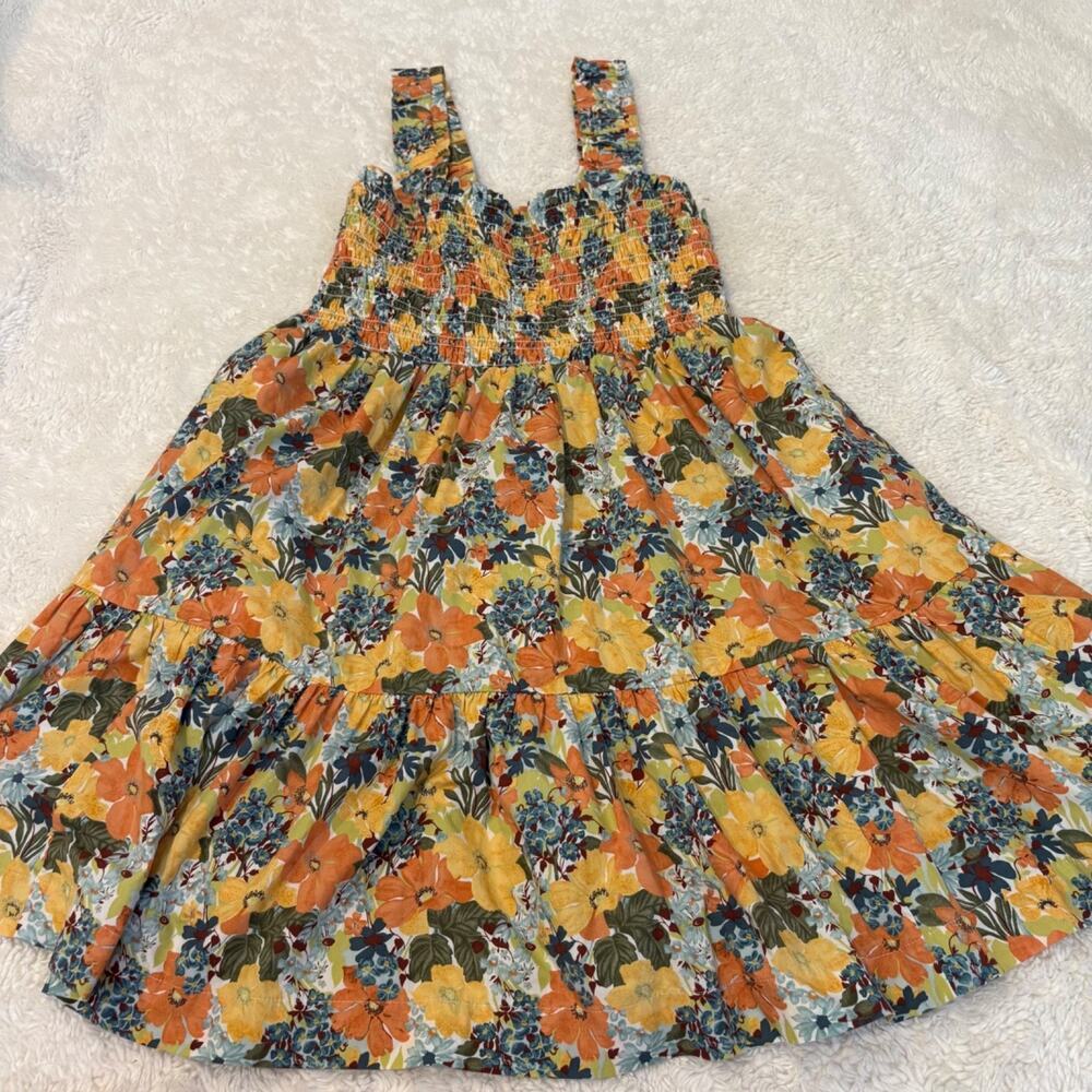 Abercrombie & Fitch Women Floral Smocked Dress MultColor XLT Resort Summer Beach